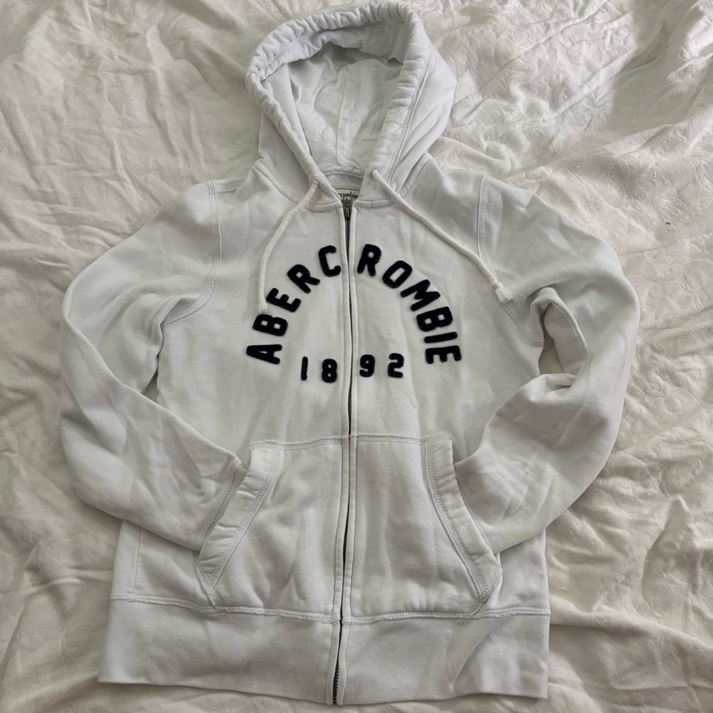 Abercrombie White Zip-Up Jacket